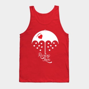 Raining love Red white umbrella Tank Top